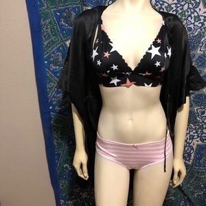 Pink vs bra, robe, panty set